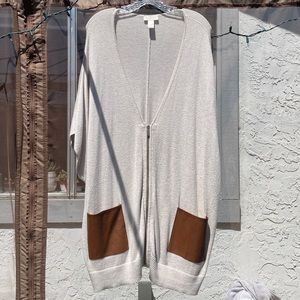 LOFT Cream Zip Up Cape